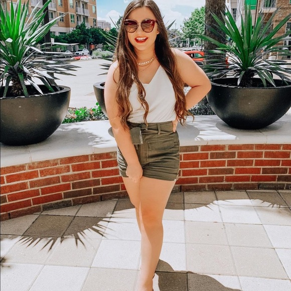 Express Pants - Express Olive Utility Shorts